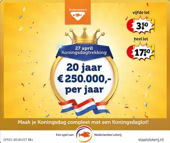 Kruidvat Staatsloterij koningsdaglot aanbieding