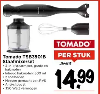 Vomar Voordeelmarkt Tomado TSB3501B Staafmixerset aanbieding