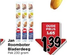 Vomar Voordeelmarkt Jan roomboter bladerdeeg aanbieding