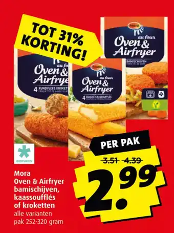 Boni Mora Oven & Airfryer bamischijven, kaassoufflés of kroketten pak 252-320 gram aanbieding