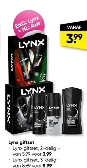 Big Bazar Lynx giftset aanbieding