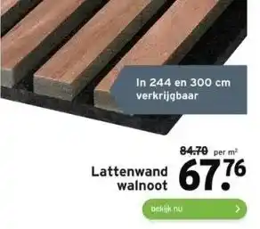 GAMMA Lattenwand walnoot aanbieding