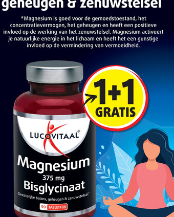 Lucovitaal Magnesium 375mg Bisglycinaat aanbieding