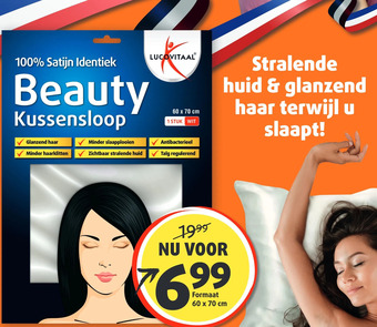 Lucovitaal 100% satijn identiek beauty kussensloop aanbieding