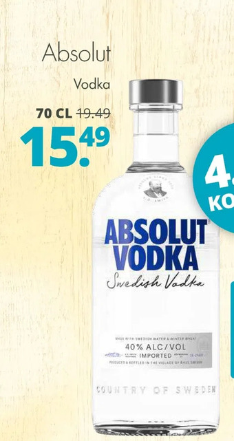 Mitra Absolut vodka aanbieding