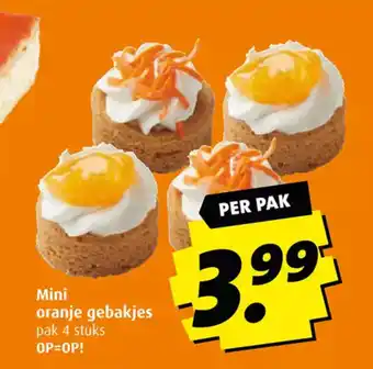 Boni Mini oranje gebakjes pak 4 stuks per pak aanbieding