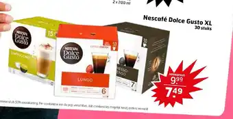 Trekpleister Nescafé Dolce Gusto XL 30 stuks aanbieding