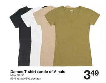 Zeeman Dames T-shirt ronde of V-hals aanbieding