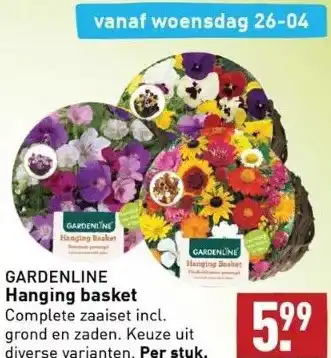 ALDI Hanging basket complete zaaiset incl. grond en zaden. keuze uit diverse varianten. per stuk. aanbieding