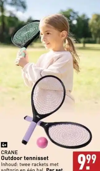 ALDI Outdoor tennisset inhoud: twee rackets met softgrip en één bal. per set. aanbieding