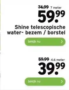 GAMMA Shine telescopische water- bezem / borstel aanbieding