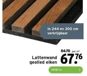 GAMMA Lattenwand geolied eiken aanbieding