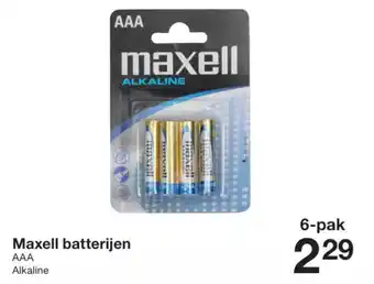 Zeeman Maxell batterijen AAA Alkaline 6-pak aanbieding