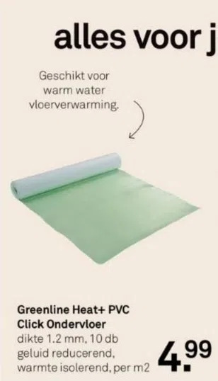 Karwei Greenline heat+ pvc click ondervloer aanbieding