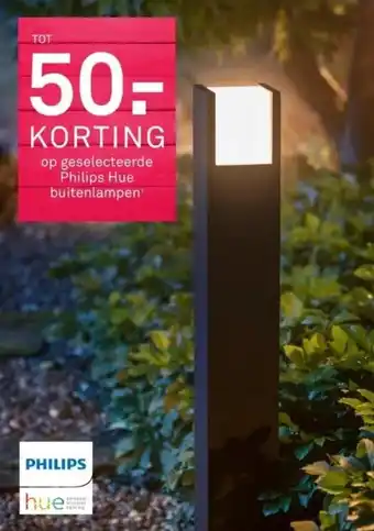 Karwei Tot 50,- korting op geselecteerde philips hue buitenlampen¹ aanbieding