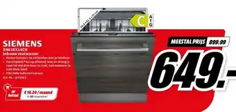 MediaMarkt Siemens sn63ex14cn inbouwvaatwasser aanbieding