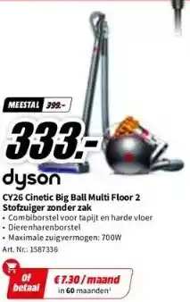 MediaMarkt Dyson cy26 cinetic big ball multi floor 2 stofzuiger zonder zak aanbieding