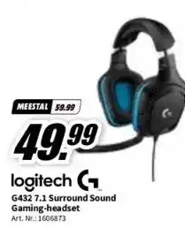 MediaMarkt Logitech g432 7.1 surround sound gaming-headset art. nr.: 1606873 aanbieding