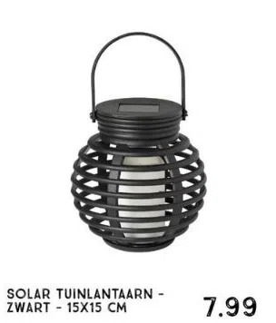 Xenos Solar tuinlantaarn - zwart - 15x15 cm aanbieding