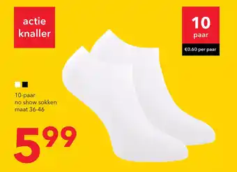 Scapino 10-paar no show sokken maat 36-46 aanbieding