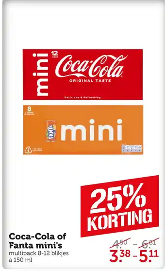 Coop Coca-cola of fanta mini's aanbieding