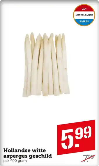 Coop Hollandse witte asperges geschild aanbieding