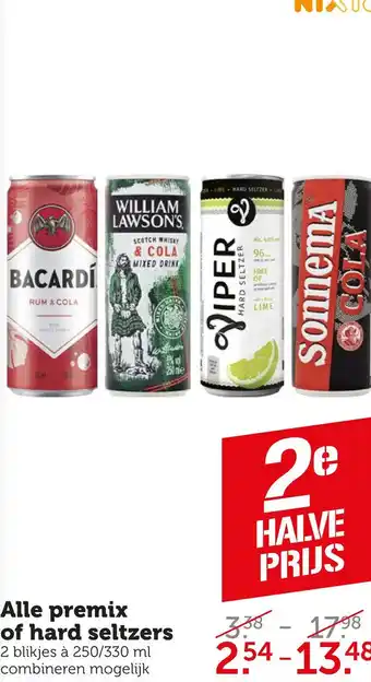 Coop Alle premix of hard seltzers aanbieding