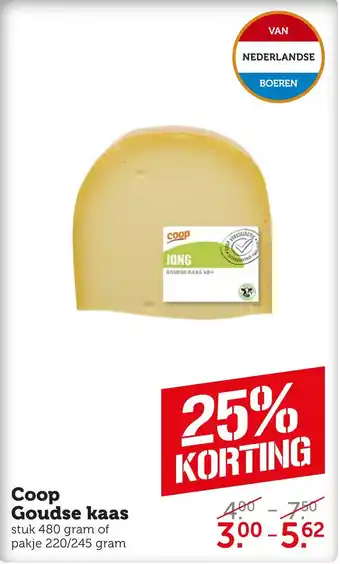 Coop Coop goudse kaas aanbieding