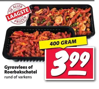 Nettorama Gyrosvlees of roerbakschotel rund of varkens aanbieding