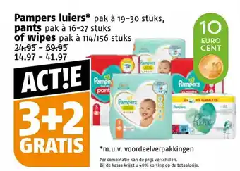 Poiesz Pampers luiers*, pants of wipes aanbieding