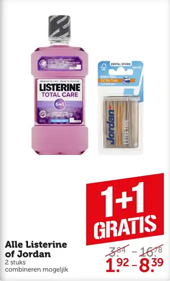 Coop Alle listerine of jordan aanbieding