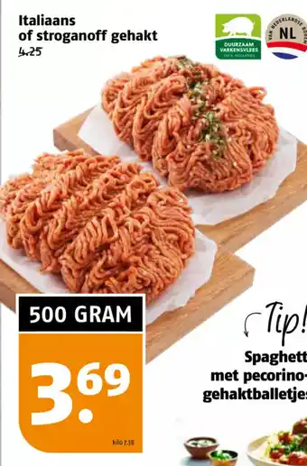 Poiesz Italiaans of stroganoff gehakt 500 gram aanbieding