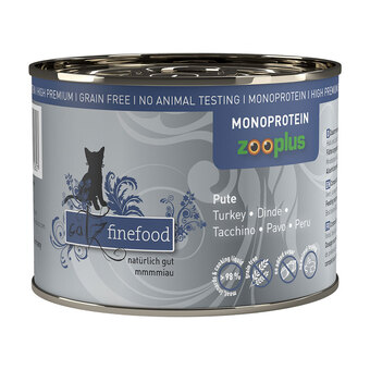 Zooplus 6x200g kalkoen monoprotein catz finefood kattenvoer aanbieding