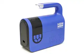 HBM Machines Hbm 12 volt draagbare compressor met digitaal display, led verlichting en accessoiresset aanbieding