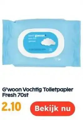 Ochama G'woon vochtig toiletpapier fresh 70st aanbieding