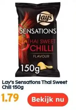 Ochama Lay's sensations thai sweet chili 150g aanbieding