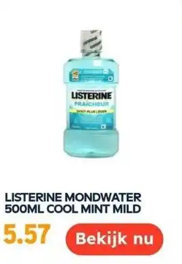 Ochama Listerine mondwater 500ml cool mint mild aanbieding