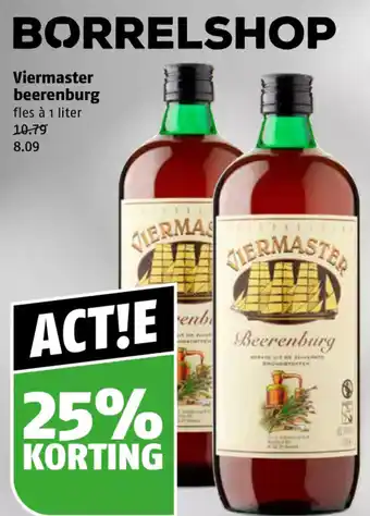 Poiesz Viermaster beerenburg 1 liter aanbieding