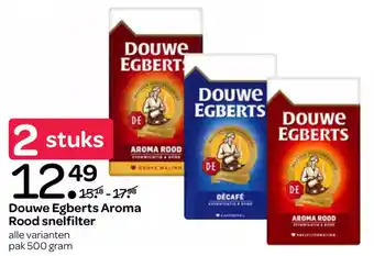 Spar Douwe Egberts Aroma Rood snelfilter 500 gram aanbieding