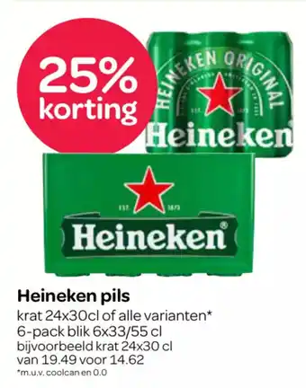 Spar Heineken pils 24x30cl aanbieding