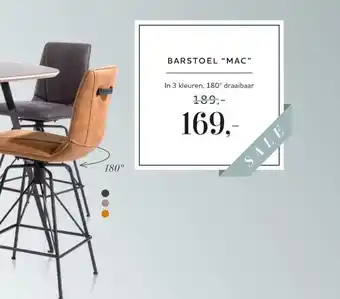 Xooon Barstoel "Mac" 180° draaibaar aanbieding