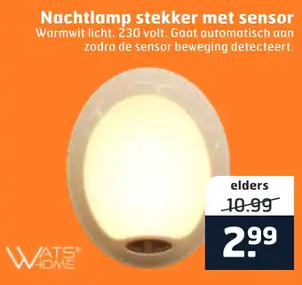 Trekpleister Nachtlamp stekker met sensor aanbieding