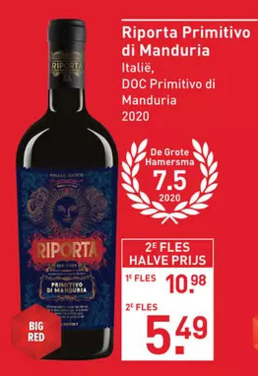 Iki Riporta Riporta primitivo di manduria aanbieding bij Gall & Gall