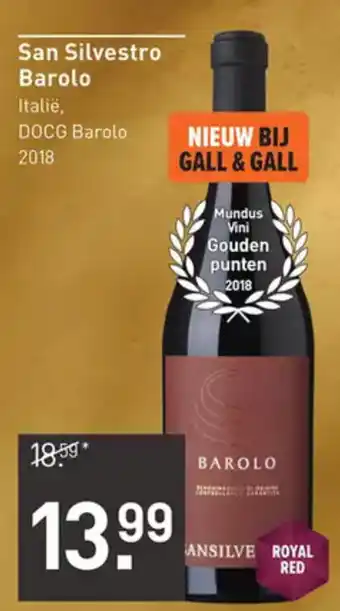 Gall & Gall San silvestro barolo aanbieding