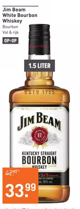 Gall & Gall Jim beam white bourbon whiskey aanbieding