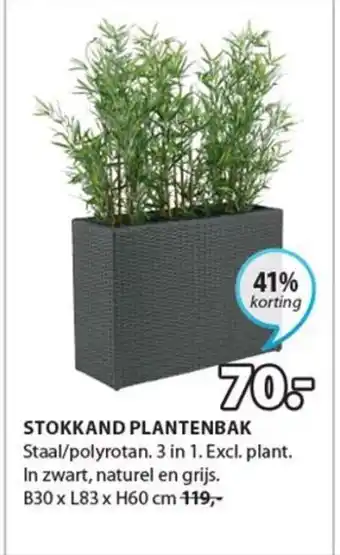 Jysk Stokkand plantenbak 30 x 83 x 60cm aanbieding