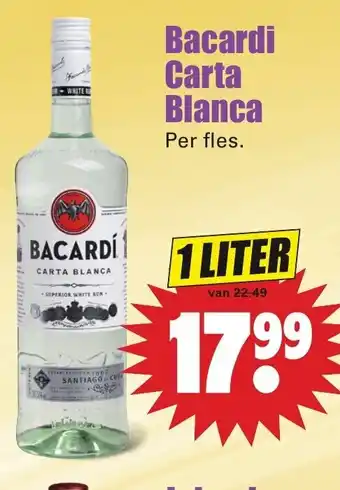 Dirk Bacardi Carta Blanca 1L aanbieding