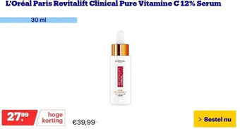 Bol.com L'oréal paris revitalift clinical pure vitamine c 12% serum aanbieding