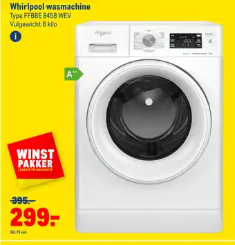 Makro Whirlpool wasmachine FFBBE 8458 WEV aanbieding