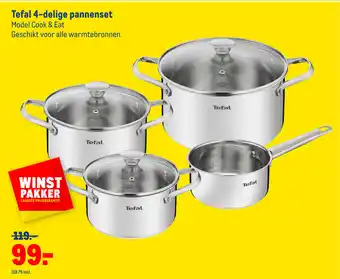 Makro Tefal 4-delige pannenset aanbieding